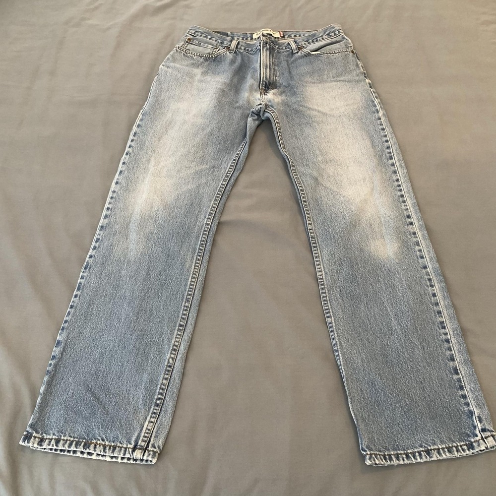 Levis 505 Jeans Mens 34x32 Blue Light Wash Regular Fit Straight Denim Pants Y2K